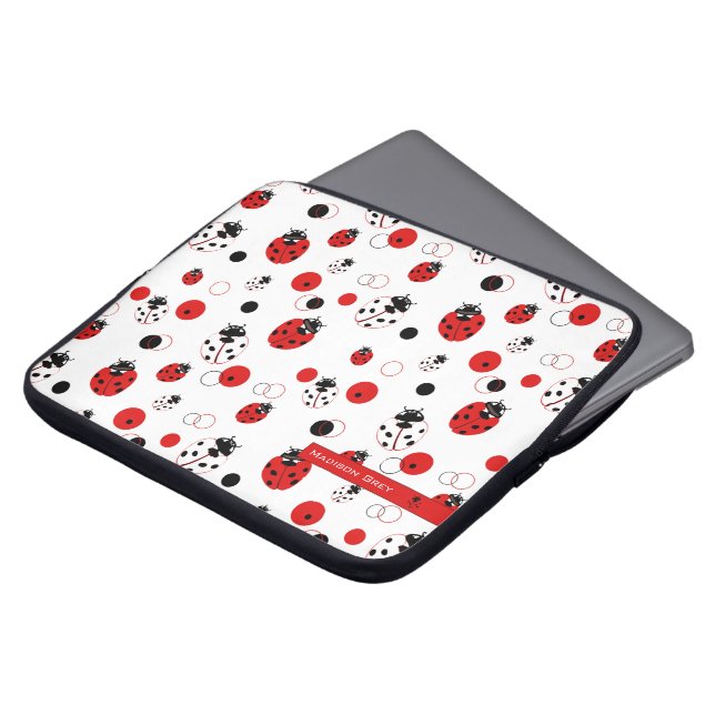 Einfaches Muster aus Rot, Schwarz und Weiß Laptopschutzhülle (Vorne Oben)