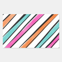 Einfaches Muster für Wasserfarben Rechteckiger Aufkleber