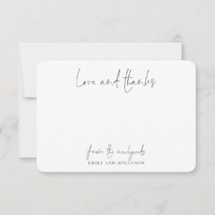 Einfaches Namensskript für die Hochzeit neuer Lieb Dankeskarte