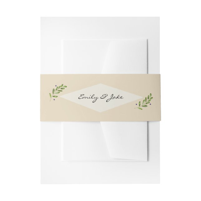 Einfaches natürliches Hochzeitspacketportrait Einladungsbanderole (Vorderseite Beispiel)