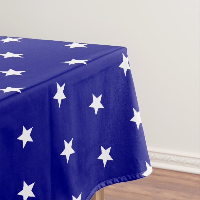 Einfaches Navy Blue und White Stars Muster Tischdecke (Beispiel)