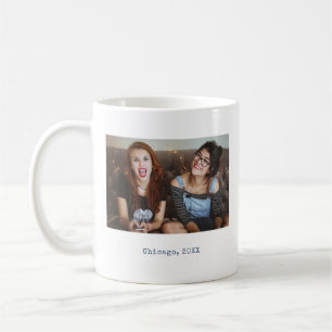Einfaches Navy-Minimalist-Foto-Andenken Kaffeetasse