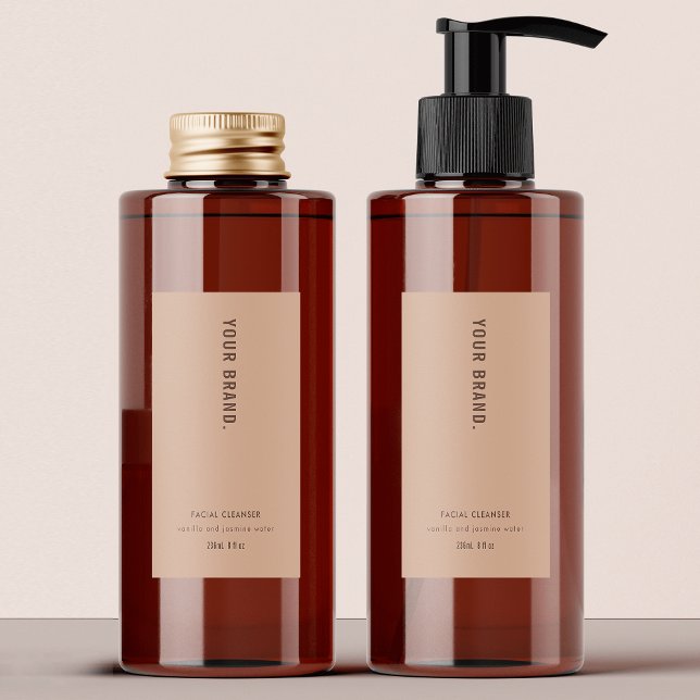 Einfaches neutrales Beige-Chic-Etikett Lebensmitteletikett (Neutral Beige Waterproof Rectangle Product Label - can be used on bottles, jars, pouches)