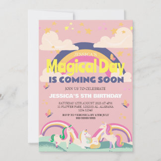 Einfaches Niedliches Girl Foto Unicorn Erstgeburte Einladung