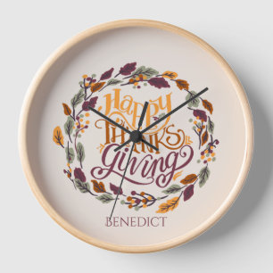 Einfaches Niedliches Glück Erntedankend Pumpkin Fa Uhr