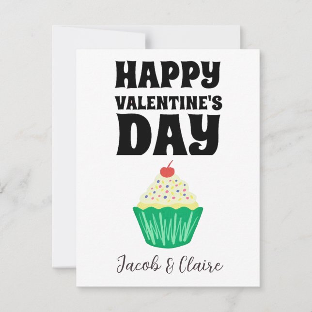 Einfaches Niedliches Herz Happy Valentines Day Cou (Vorderseite)