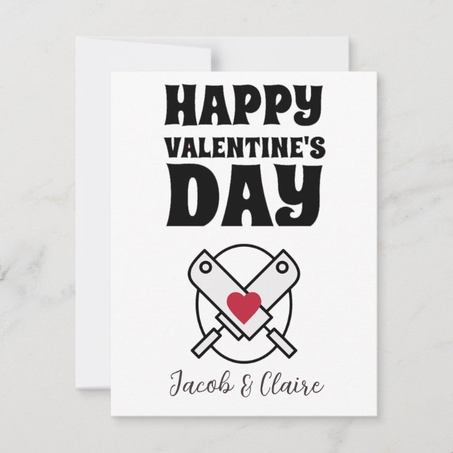 Einfaches Niedliches Herz Happy Valentines Day Cou (Vorderseite)