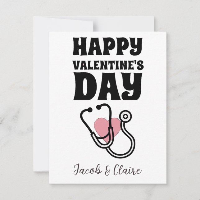 Einfaches Niedliches Herz Happy Valentines Day Cou (Vorderseite)