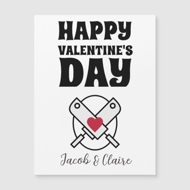 Einfaches Niedliches Herz Happy Valentines Day Cou Magnetkarte (Vorderseite)