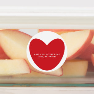 Einfaches niedliches Herz personalisiert Valentins Etiketten