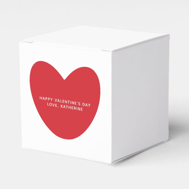 Einfaches niedliches Herz personalisiert Valentins Geschenkschachtel (Vorderseite)