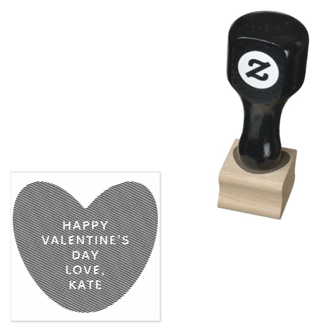 Einfaches niedliches Herz personalisiert Valentins Gummistempel (Stempel)