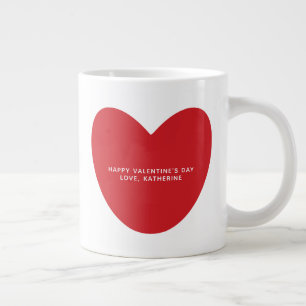 Einfaches niedliches Herz personalisiert Valentins Jumbo-Tasse