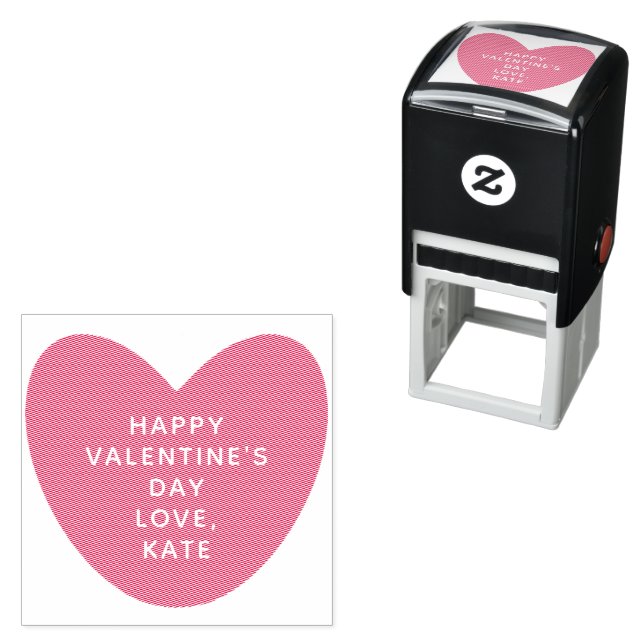 Einfaches niedliches Herz personalisiert Valentins Permastempel (Beispiel)