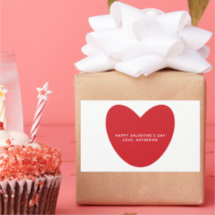 Einfaches niedliches Herz personalisiert Valentins Rechteckiger Aufkleber