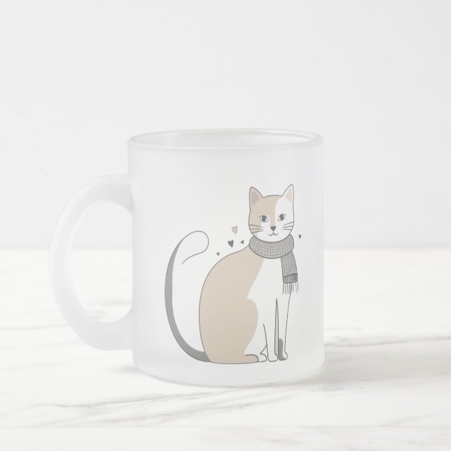 Einfaches niedliches Katzenmiedetier mit Valentini Mattglastasse (Links)