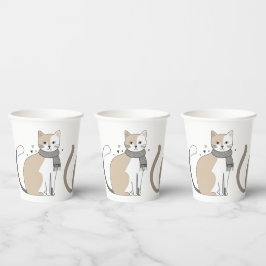 Einfaches niedliches Katzenmiedetier mit Valentini Pappbecher