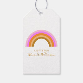 Einfaches Niedliches Retro-Regenbogen-Personalisie Geschenkanhänger