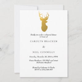 Einfaches nobles Goldgeweih-modernes Einladung