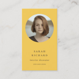 Einfaches Ockergelbes Berufliches Foto Visitenkarte