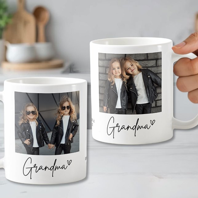 Einfaches Oma-Foto mit Skript Kaffeetasse (Simple Script Grandma Photo Coffee Mug )