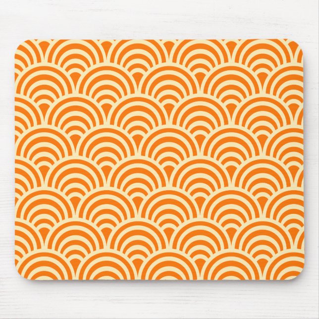 Einfaches orangefarbenes Muschel-Muster Mousepad (Vorne)