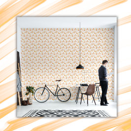 Einfaches orangefarbenes Muster im weißen Hintergr Tapete