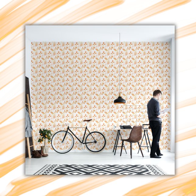 Einfaches orangefarbenes Muster im weißen Hintergr Tapete (Von Creator hochgeladen)