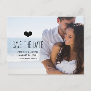 Einfaches Overlay-Foto Save the Date Ankündigungspostkarte