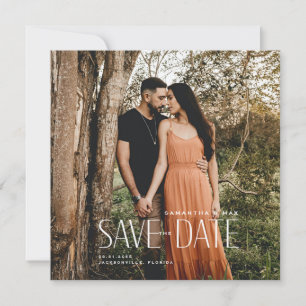 Einfaches Paar-Foto Modern Quadrat Save The Date