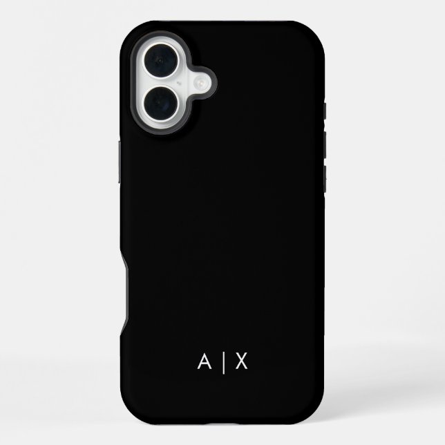 Einfaches Paar Name monogrammiert iPhone 16 Plus Hülle (Rückseite)