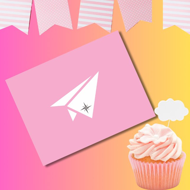 Einfaches Papierflugzeug und Kompass, Niedliche Ge Postkarte (Von Creator hochgeladen)