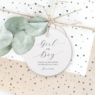 Einfaches Party für elegantes Skriptgeschlecht Geschenkanhänger