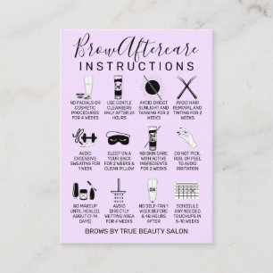 Einfaches Pastell-Lila-Brows-Aftercare-Symbol Visitenkarte