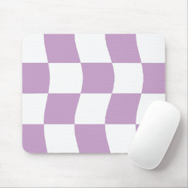 Einfaches Pastell-Lila-Weiß-Karo-Muster Mousepad