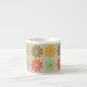 Einfaches Pastell-Vintage-Blumenmuster Espressotasse