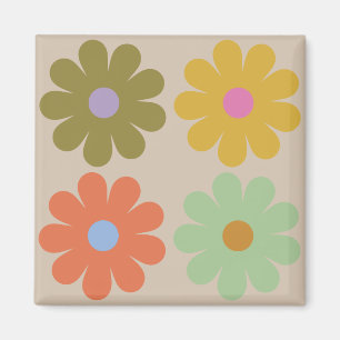 Einfaches Pastell-Vintage-Blumenmuster Magnet