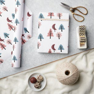 Einfaches Pastell-Weihnachtsbaum-Muster Urlaub Geschenkpapier