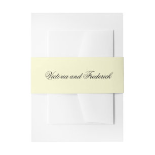 Einfaches Pastellgelb Elegante Hochzeit Einladungsbanderole