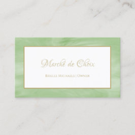 Einfaches Peridot Grüne Marmor Elegantes Gold Scri Visitenkarte