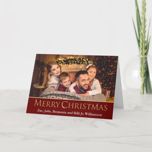 Einfaches Personalisiertes Foto Weihnachten (Vorderseite)