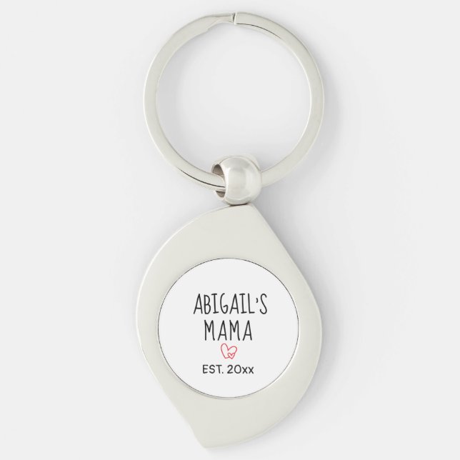 Einfaches Personalisiertes Mama-Geschenk mit Kinde Schlüsselanhänger (Vorderseite)