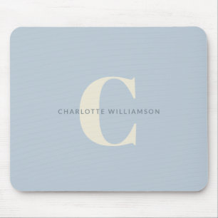 Einfaches personalisiertes Monogramm und Name in B Mousepad