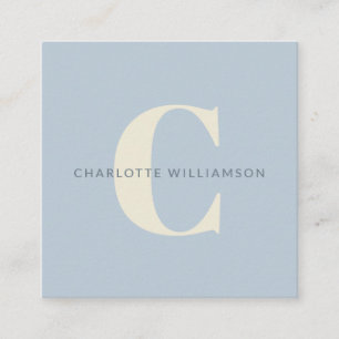 Einfaches personalisiertes Monogramm und Name in B Quadratische Visitenkarte