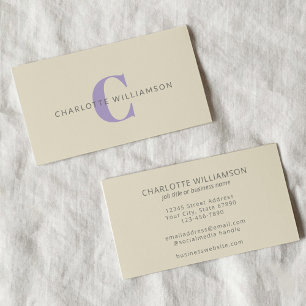 Einfaches personalisiertes Monogramm und Name in L Visitenkarte