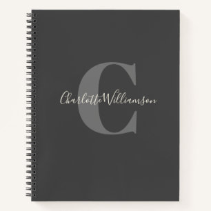 Einfaches personalisiertes Monogramm und Name in S Notizbuch