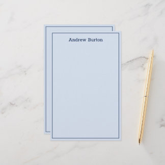 Einfaches Personalisiertes Papier | Blau