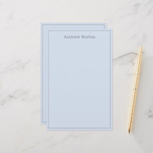 Einfaches Personalisiertes Papier Blaues Silber