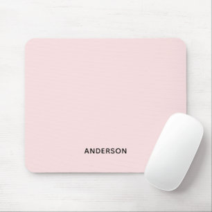 Einfaches personalisiertes Rosa & Namensmonogramm  Mousepad