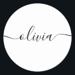 Einfaches Personalisiertes Signaturskript rot Runder Aufkleber<br><div class="desc">Einfache Skript-personalisierte Notenkarte. Für weitere passende Marketing-Materialien kontaktieren Sie mich bitte unter maurareed.designs@gmail.com. Für vorgefertigte Logos besuchen Sie logoevolution.co. Originelles Design von Maura Reed.</div>